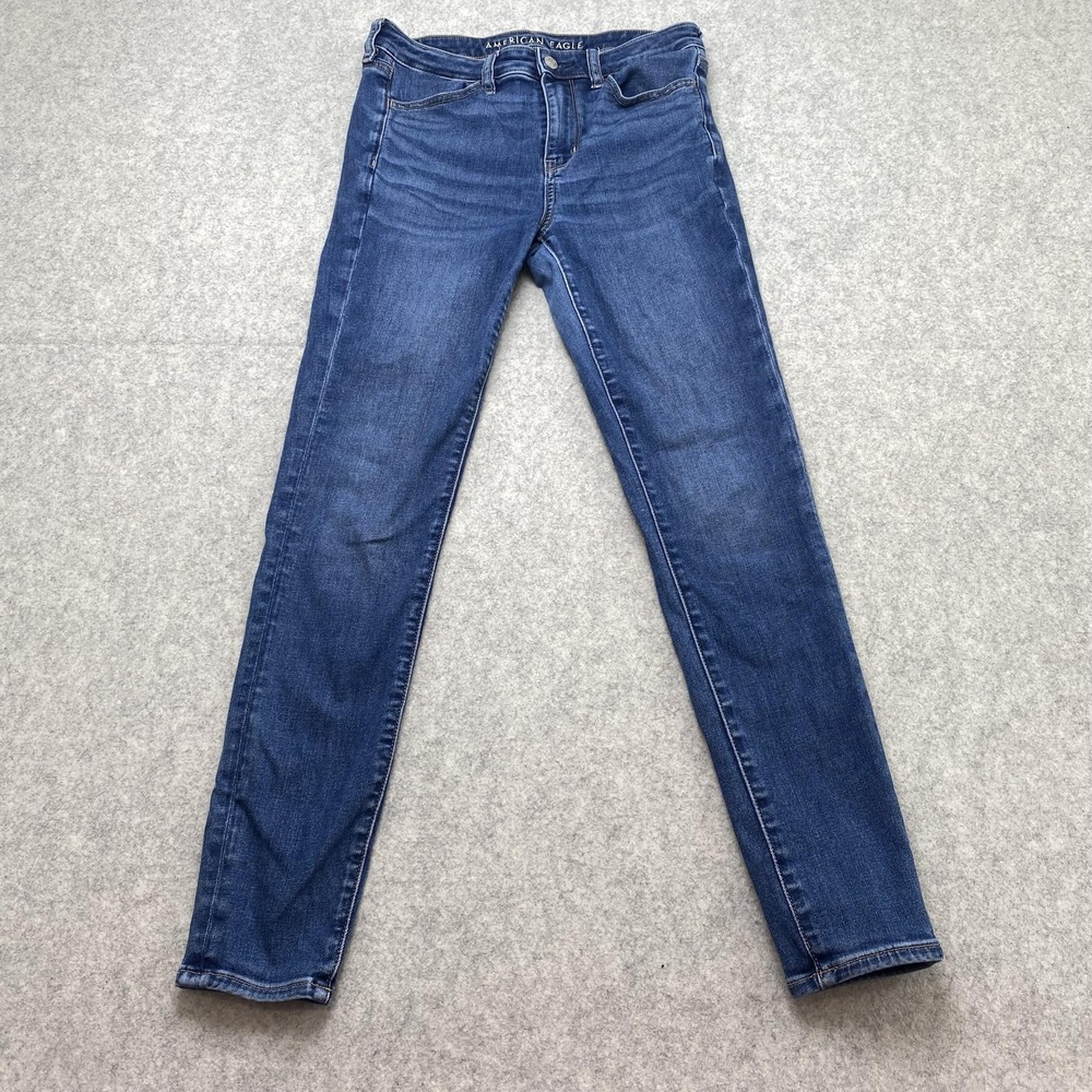 American Eagle Womens 8 Hi-Rise Jegging Jeans (28x27) Blue Stretch Denim